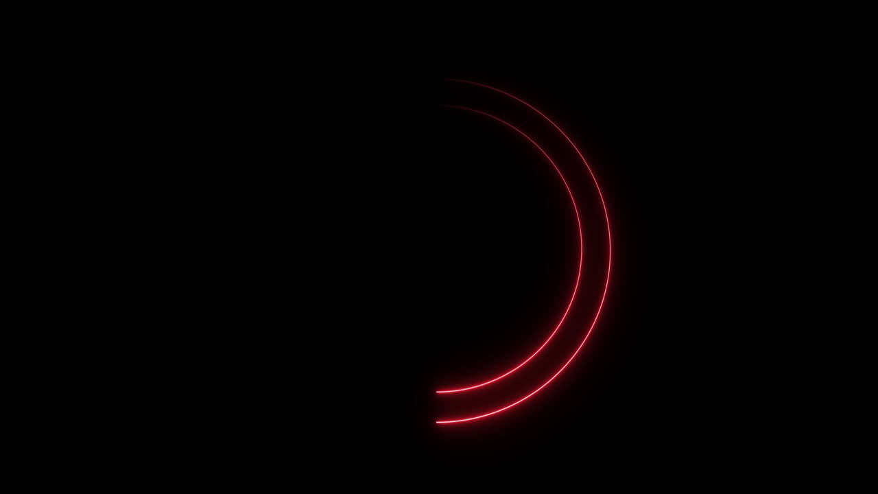 Abstract red neon circles