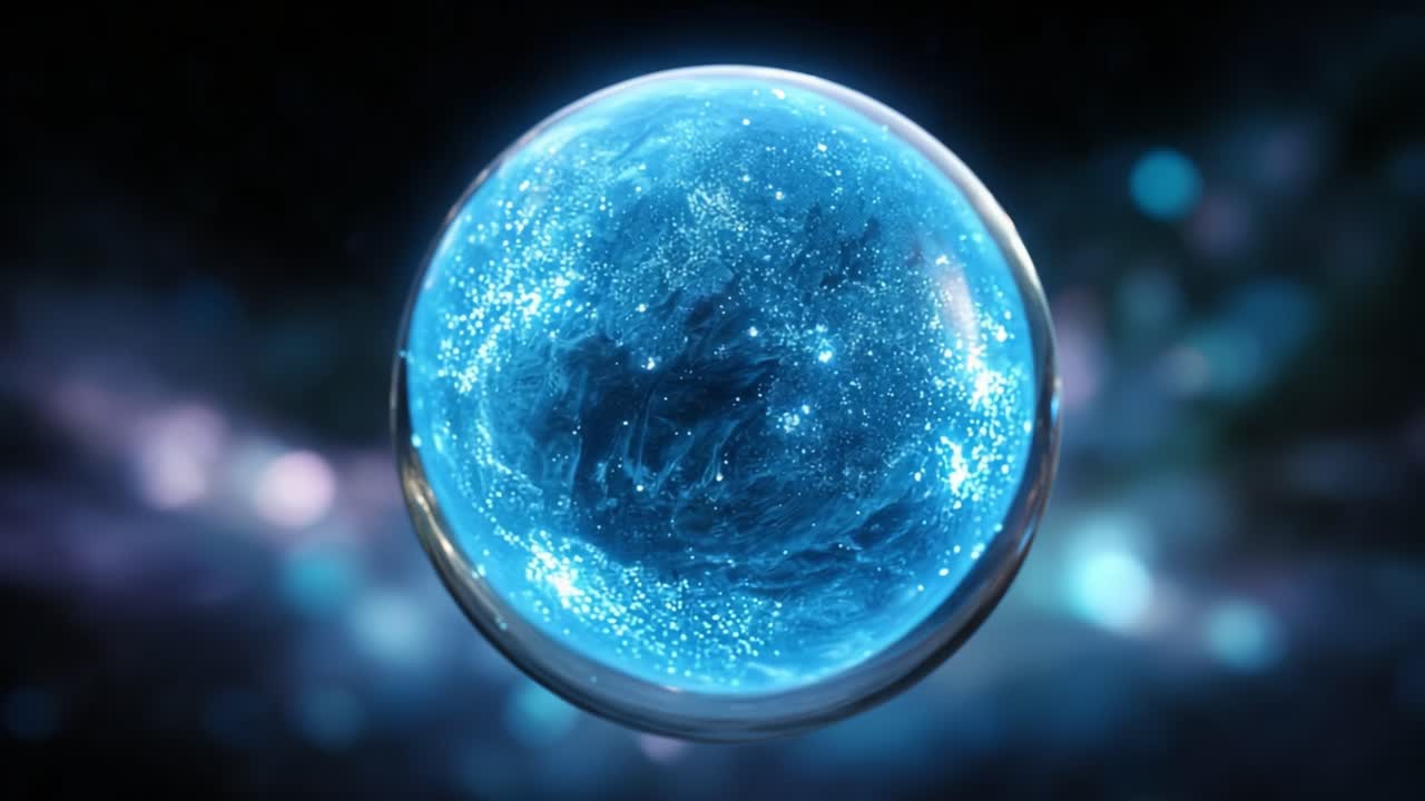 A captivating cosmic orb depicting stunning galaxies and shimmering stars, showcasing the beauty of the universe in a mesmerizing celestial display