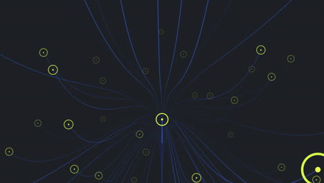 explorando un nodo de red y conexiones mapeadas en líneas y puntos