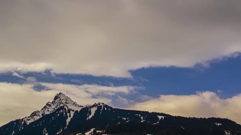 snowy mountain top in timelapse