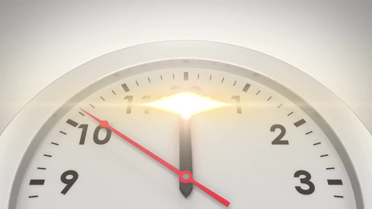 시계에 대한 빛의 반점의 애니메이션