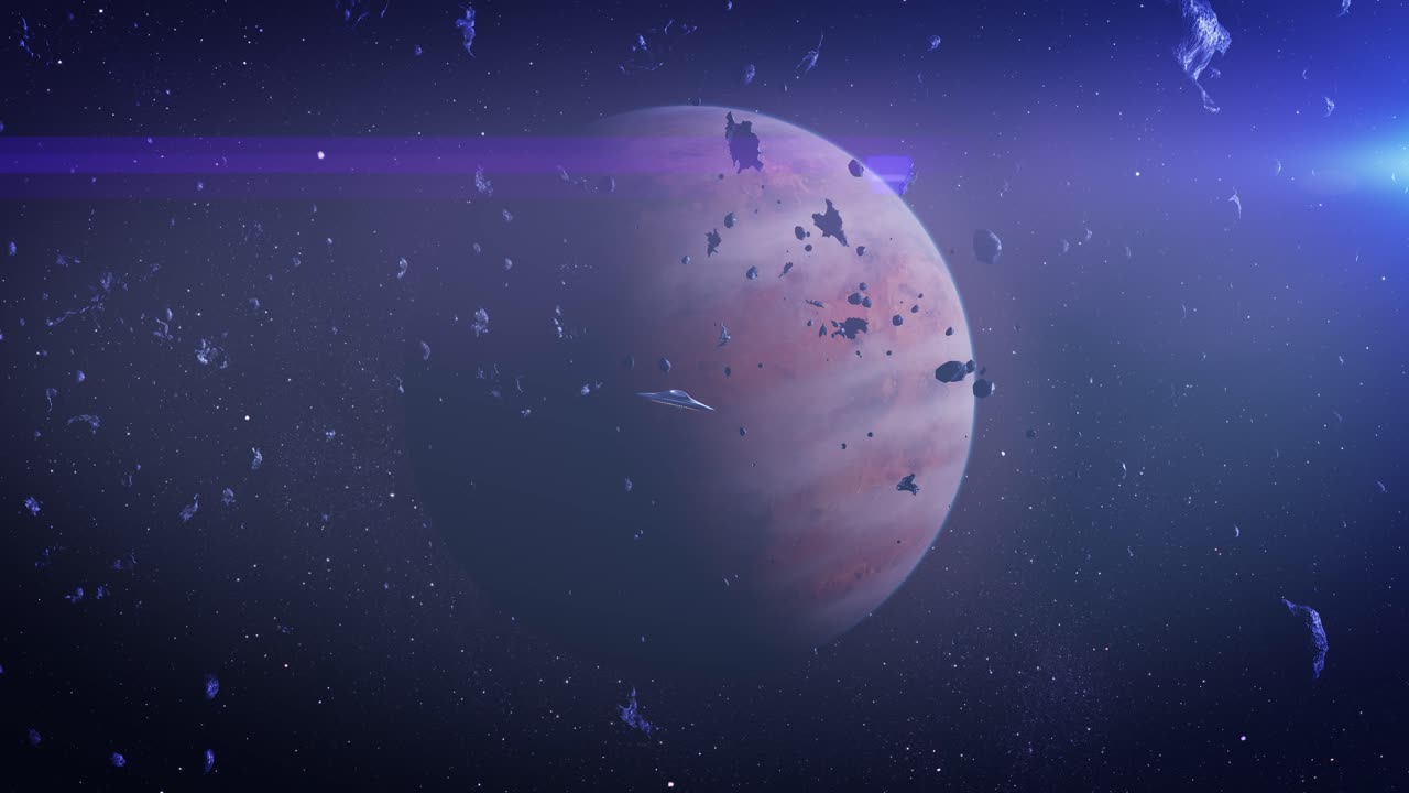 nave espacial alienígena cerca de un planeta en el espacio exterior