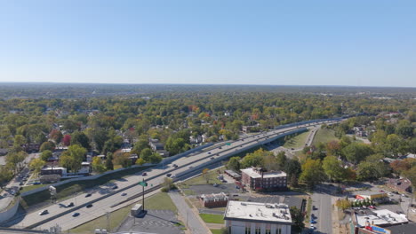 aerial push towards highway 40 in st