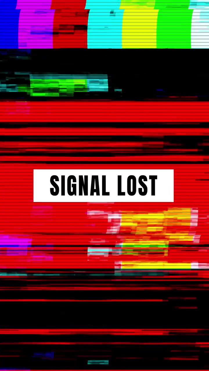 Digital Glitch Effect with Signal Lost Text Overlay