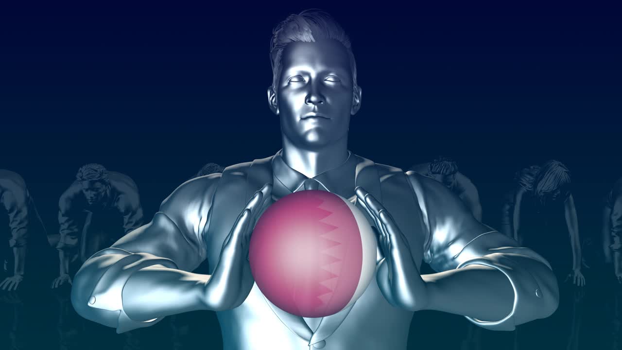 카타르의 발을 들고 있는 남자가 글로벌 스피어입니다.