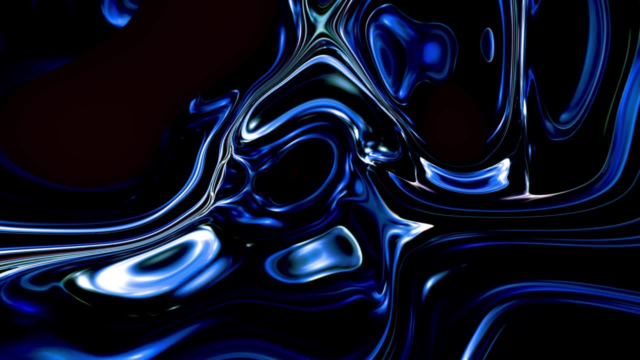 Sfondo animato con liquido marmorizzato oleoso di colore blu astratto