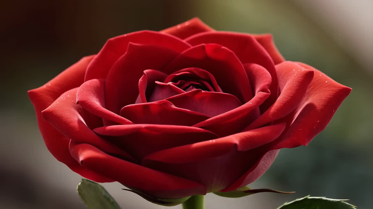Primo piano di una rosa rossa vivace in piena fioritura