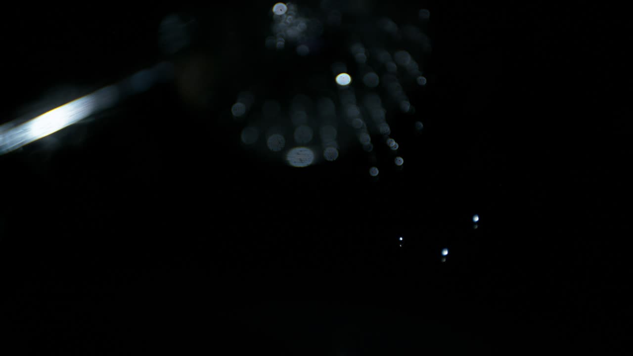 루프 매크로 고속 사이드 플레이트 선택적 초점에서 검은색에 물 폭우