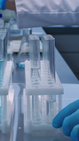 experimento de laboratorio con tubos de ensayo