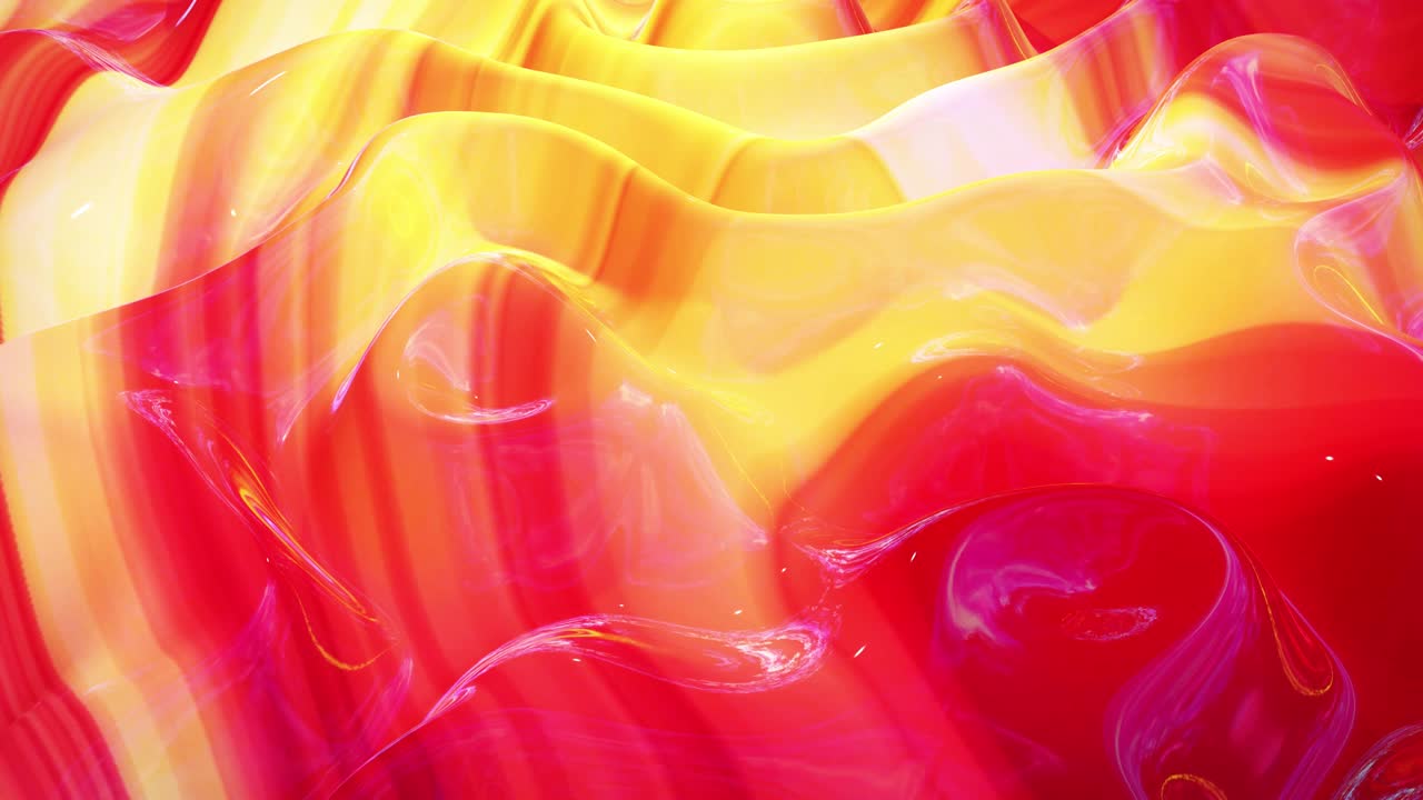 fondo fluido abstracto en bucle estilo de mármol multicolor. hermosa superficie ondulada brillante de líquido con patrón, color de gradiente y ondas de flujo en él. bg creativo brillante con animación suave y suave.