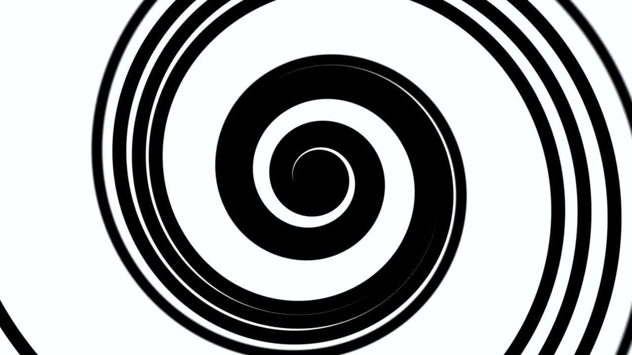White and black hypnosis spiral animation - Seamless Loop