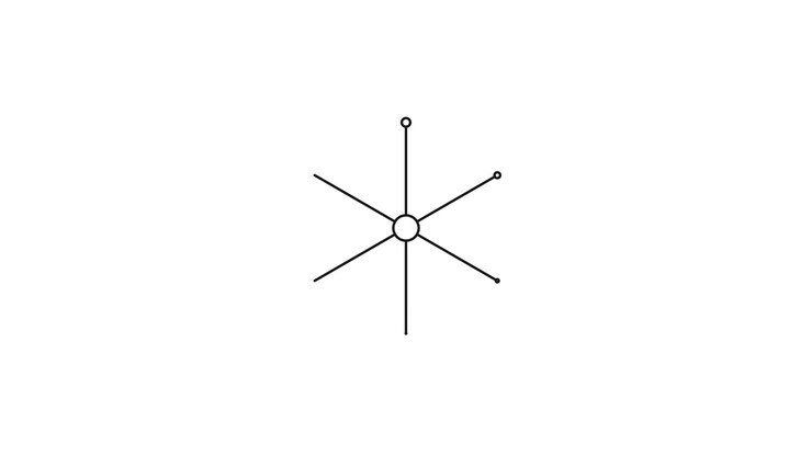 Minimalist Animation of a Growing Geometric Star Network