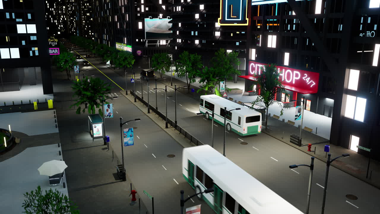 Modern business district with towers