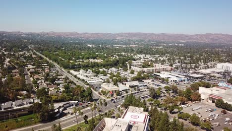 aerial view of a suburban cityscape