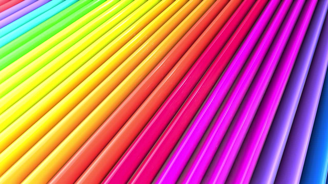 abstract 3d sin costuras colores brillantes del arco iris de fondo en 4k. rayas de gradiente multicolores se mueven cíclicamente en un estilo creativo de dibujos animados simple. animación suave en bucle.