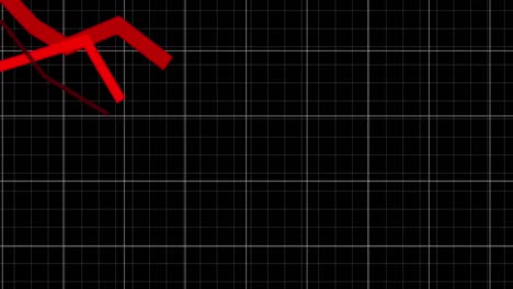 red graphs moving against black background