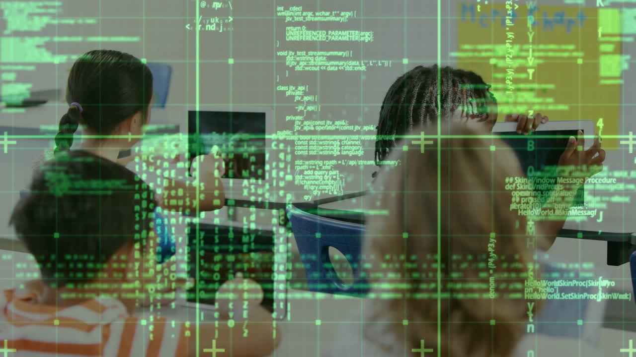 Animation of data processing over diverse schoolchildren using tablets