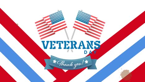 Animation-Des-Dankestextes-Zum-Veteranentag-über-Den-Streifen-Der-Amerikanischen-Flagge
