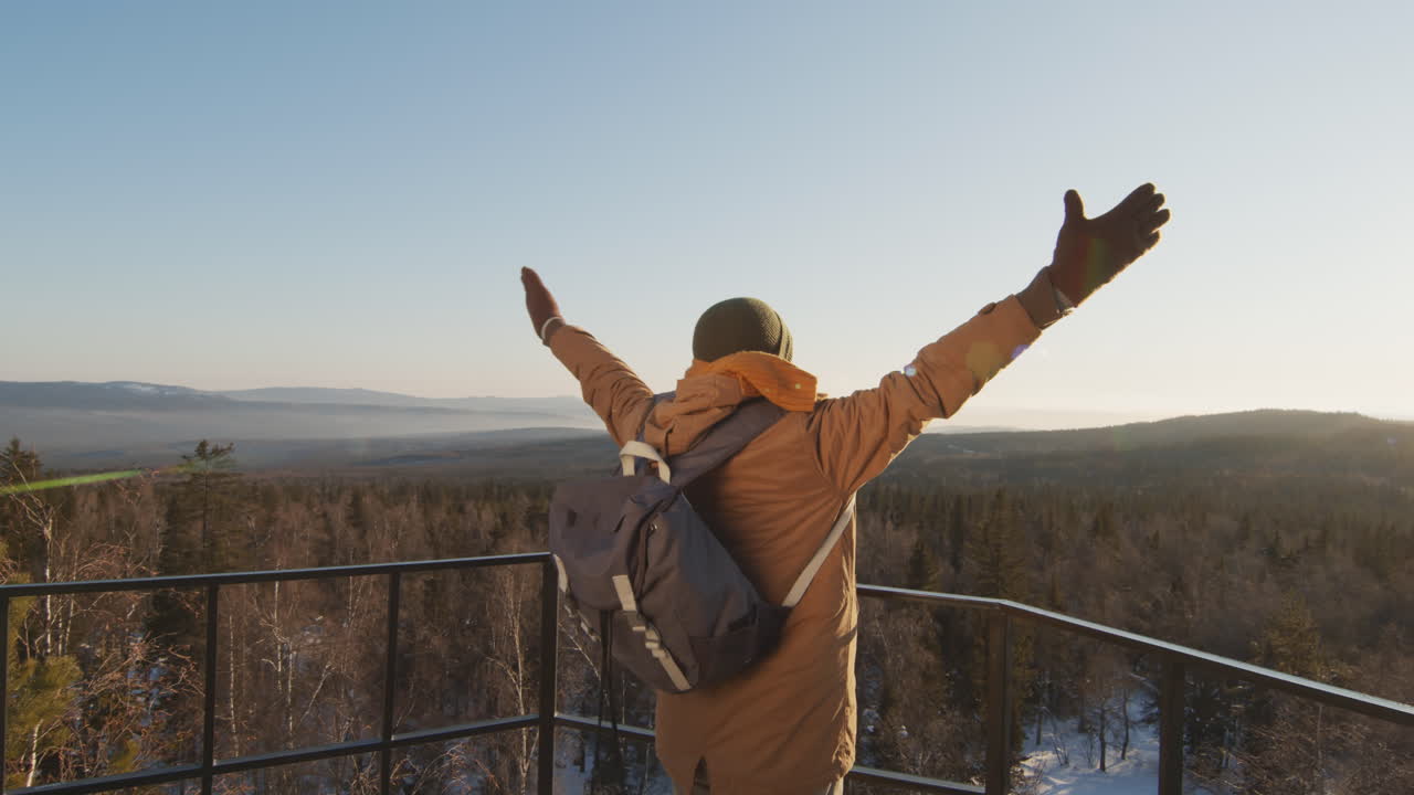 Happy Traveler on a Mountaintop
