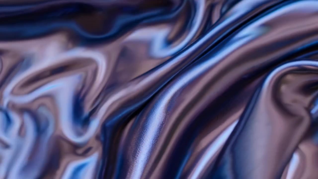 Abstract Flowing Liquid Metal Background with Blue and Purple Iridescent Reflections