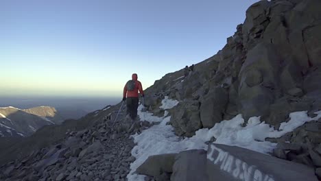 hiker in atlas mountains