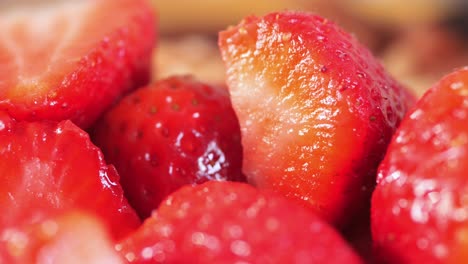 close up of fresh strawberries