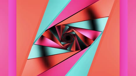 Animated-perspective-of-rotating-and-spinning-tunnel,-loop-able-abstract-digital-neon-geometric-tunnel-background