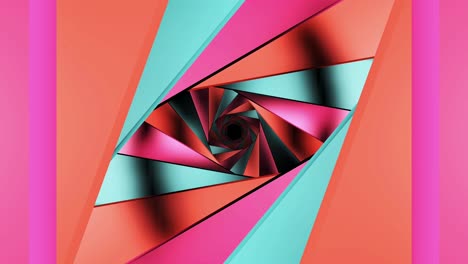 perspectiva animada de túnel giratorio y giratorio, fondo de túnel geométrico de neón digital abstracto con posibilidad de bucle