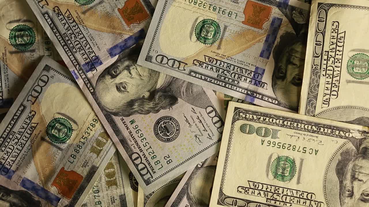 Lot Of Cash US Dollars. Background with money american hundred dollar bills