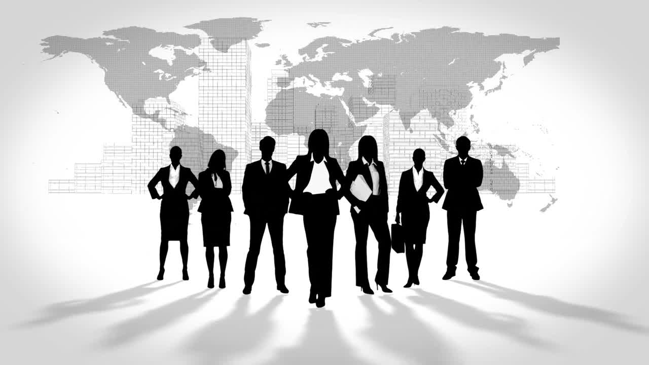 Silhouette nere di persone d'affari