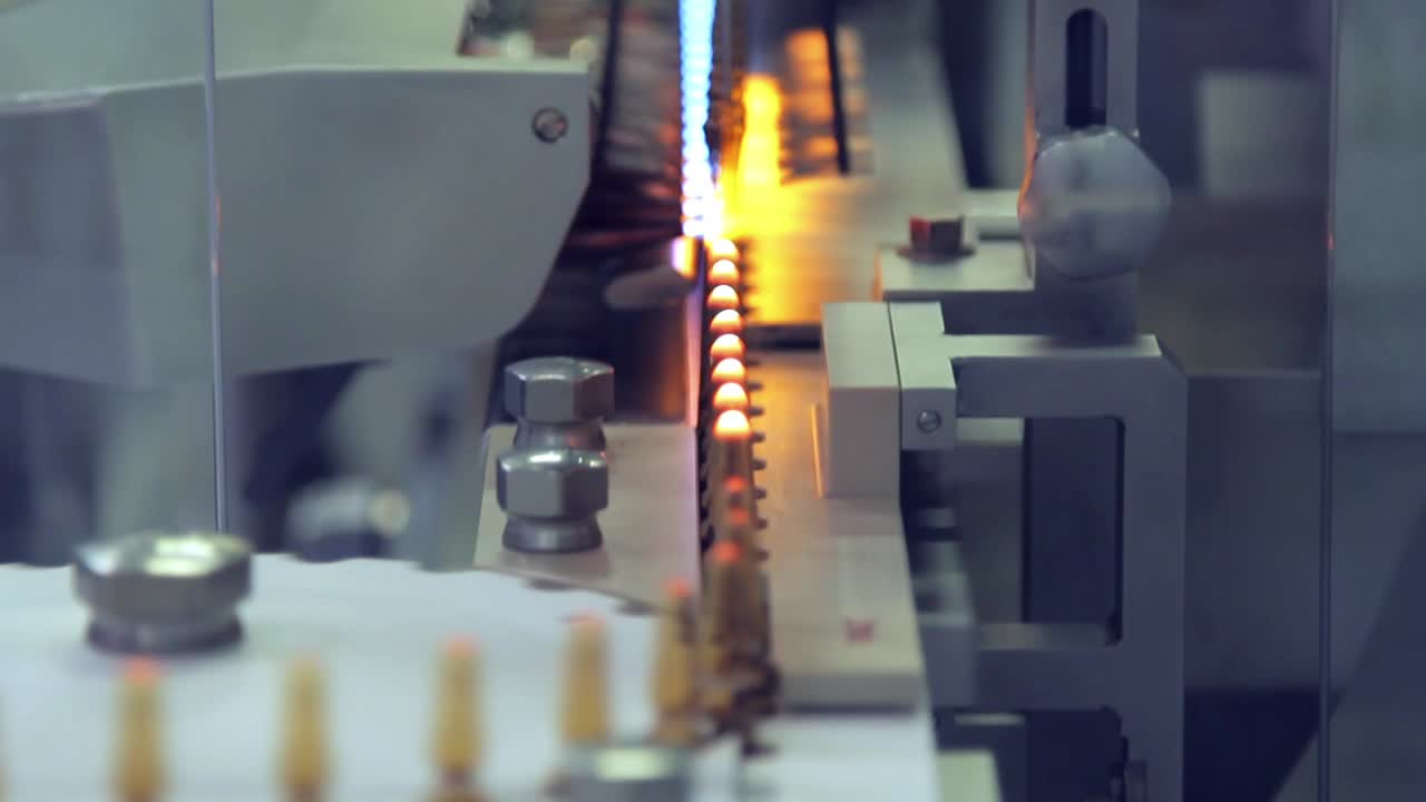 Pharmaceutical production line at pharma plant. Pharmaceutical technology