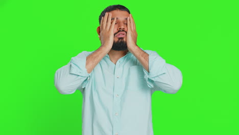 man showing blah blah gesture with hands, gossips, empty promises, liars, not interested in talking