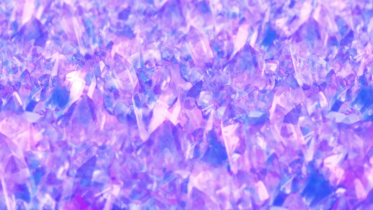 빙산의 근접 시각: 추상적인 겨울 얼음 배경, 얼음 조각, 차가운 눈, 파란색과 보라색, 분쇄된 얼음의 3d 애니메이션, 루프 애니메이션