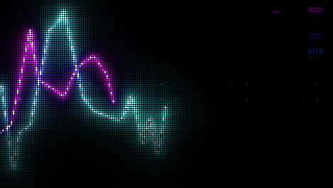 visualización de audio colorida en la pantalla led