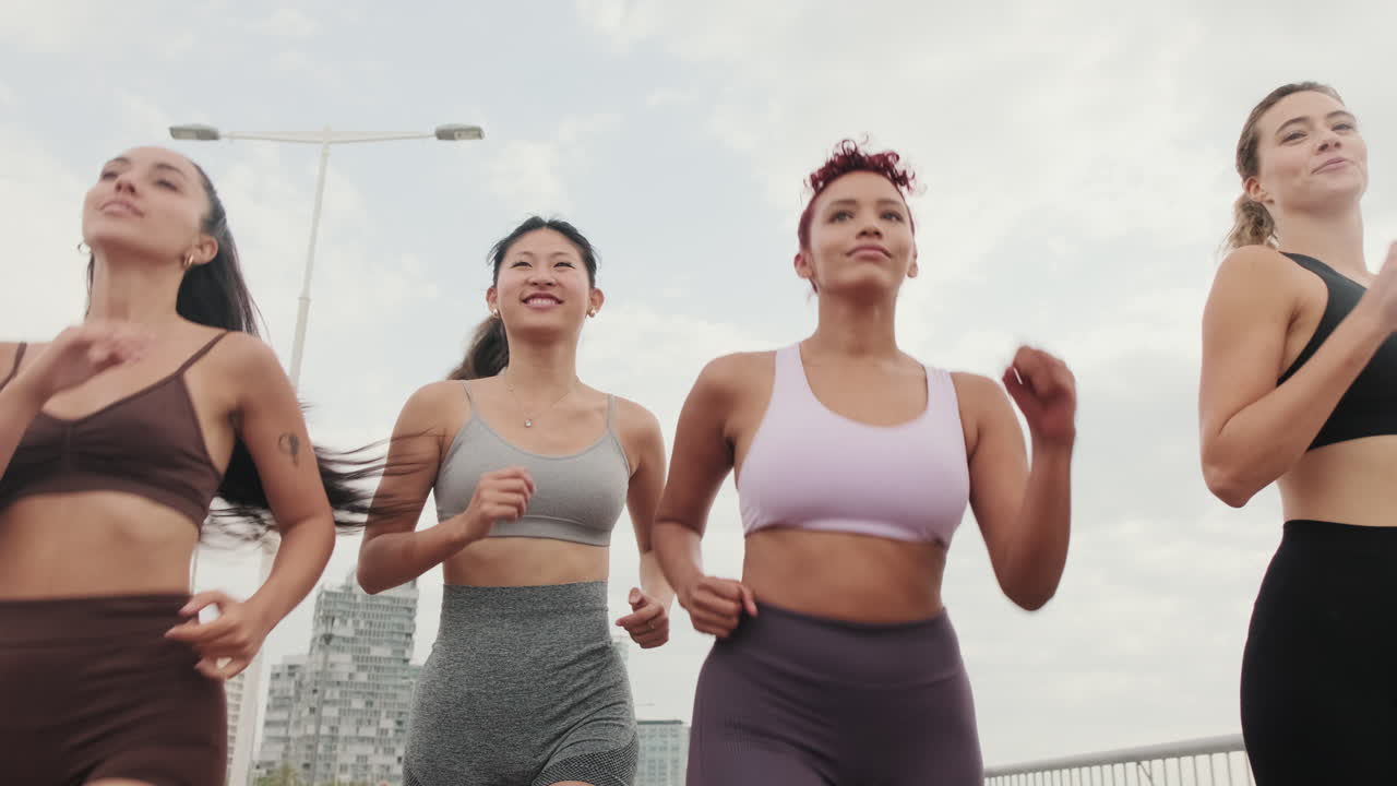 Friends Running in the City