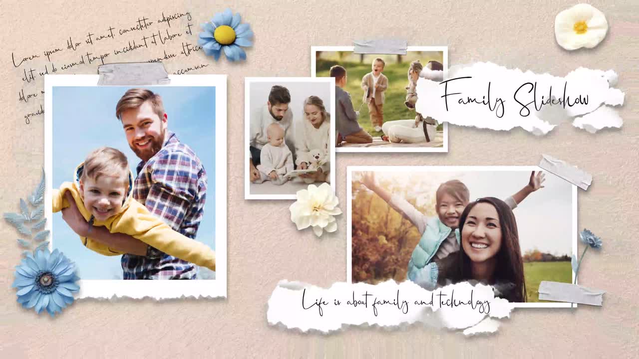 Slideshow di foto di famiglia con momenti felici e ricordi