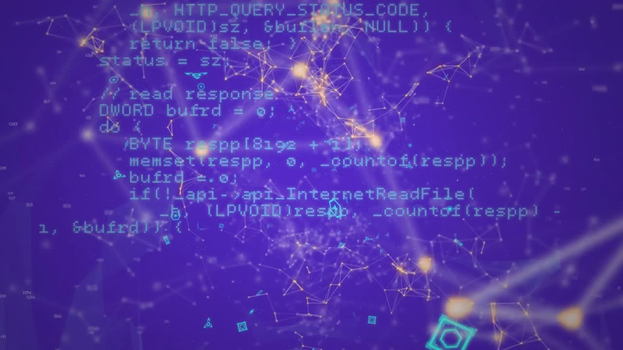 códigos de programa y líneas con iconos y símbolos de perfil