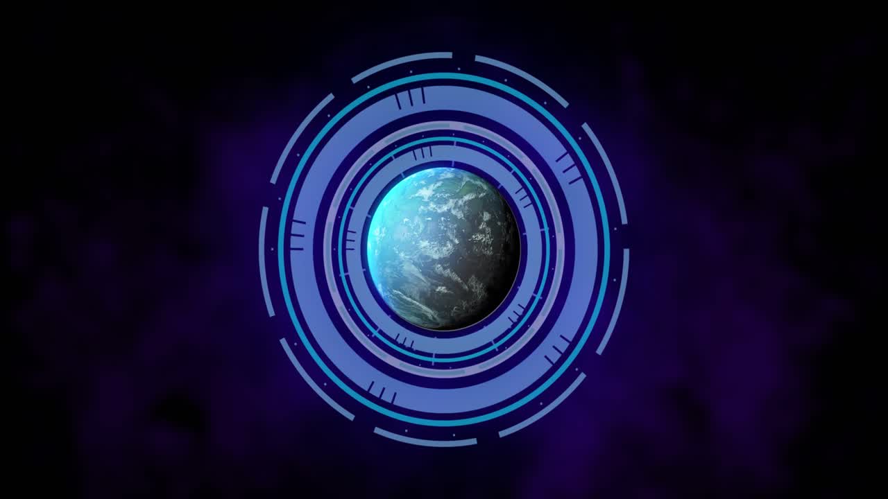 animación de escaneo de alcance y procesamiento de datos en todo el mundo