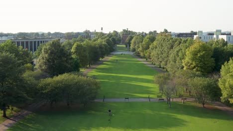 aerial of bicentennial mall in nashville tennessee