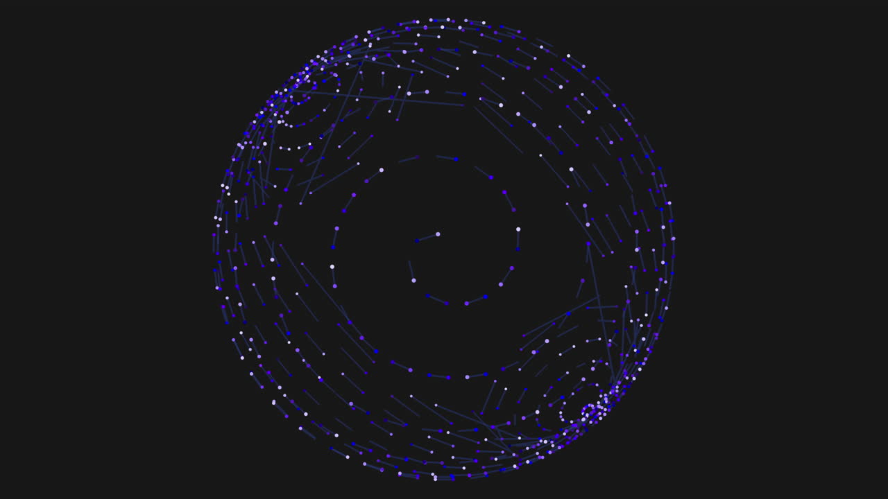 patrón circular en espiral azul con puntos interconectados