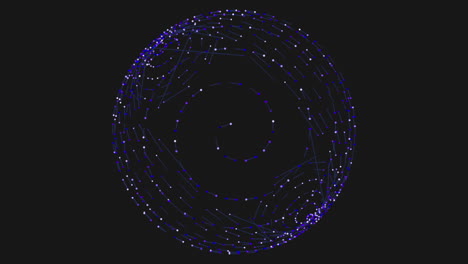 patrón circular en espiral azul con puntos interconectados