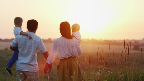One-Big-Happy-Family-At-Dawn-Greeted-The-Sun-Concept---Hope-Faith-And-Optimism