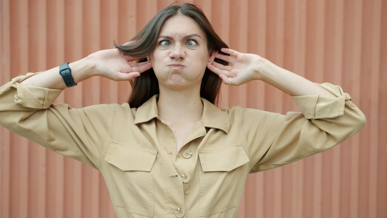 Woman expressing disgust and surprise