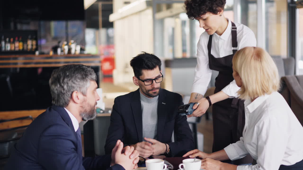 Business Lunch Meeting in a Cafe