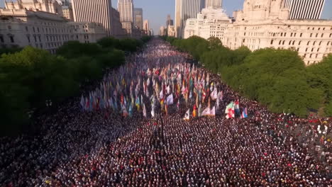 massive religious procession in the city