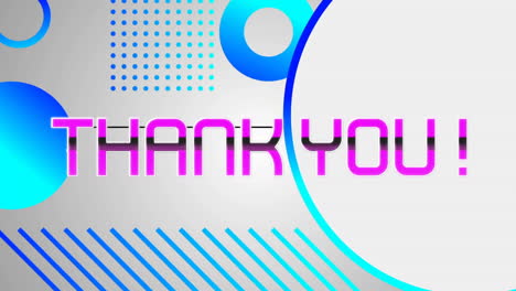 colorful geometric shapes and patterns in background with thank you animation