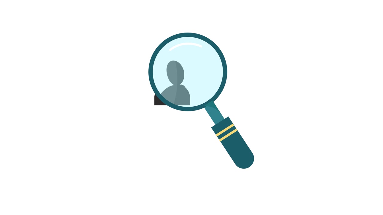 Animated Magnifying Glass Searching for a Person Icon