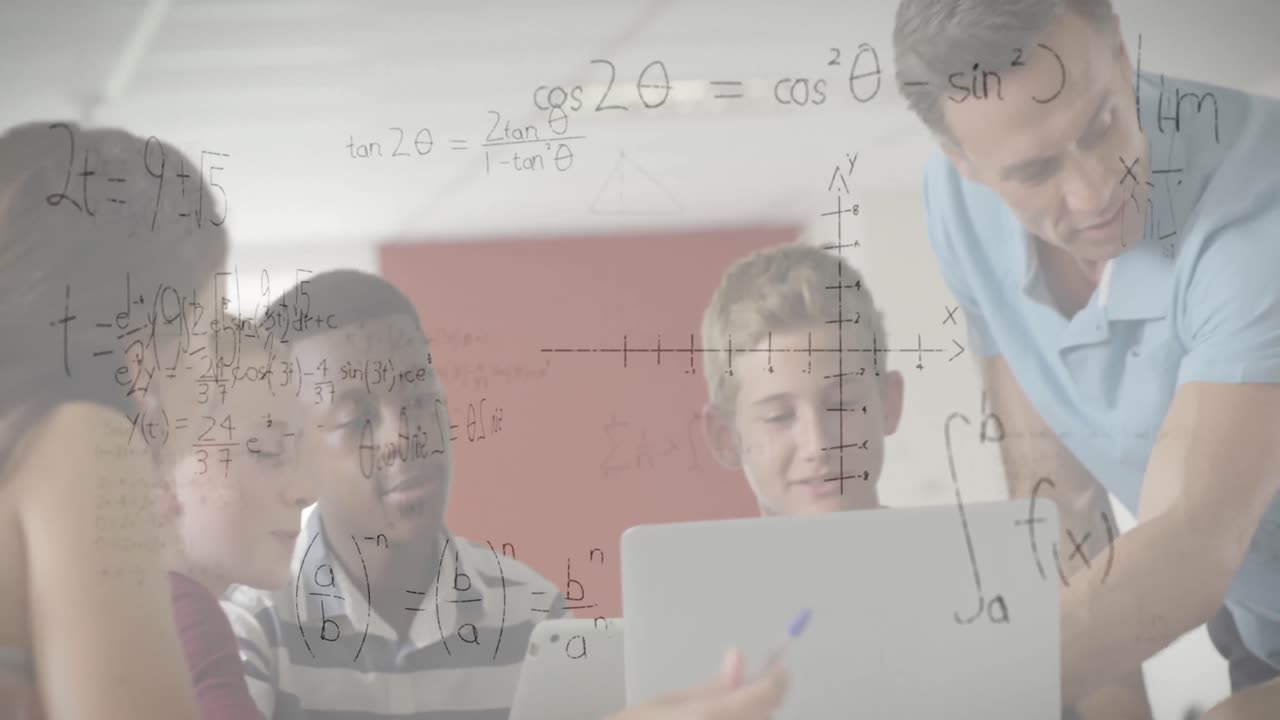 анимация математических уравнений над школьниками с помощью ноутбука