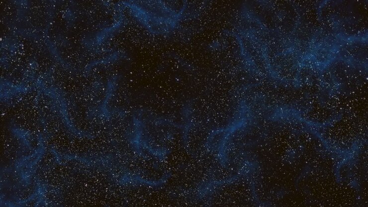 universum mit fliegenstaub und blauen wolken