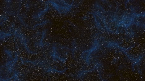 universe with fly dust and blue clouds